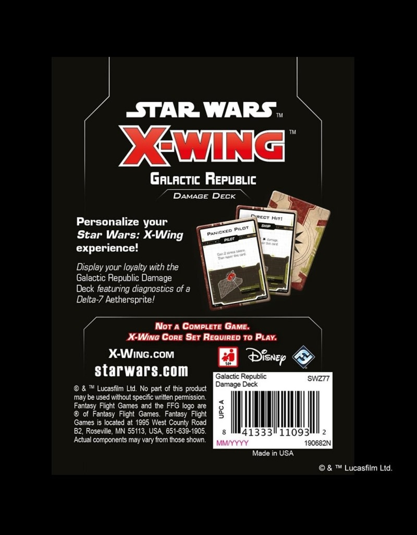 Atomic Mass Games Star Wars X-Wing: Galactic Republic Damage Deck - 2nd Edition