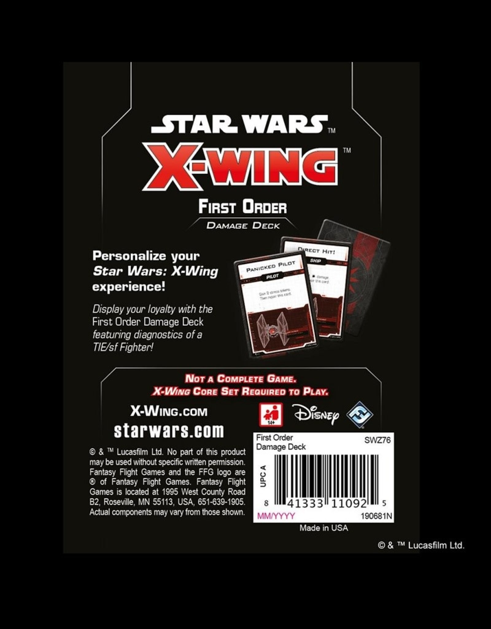 Atomic Mass Games Star Wars X-Wing: First Order Damage Deck - 2nd Edition