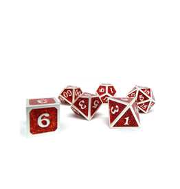 Heroic Dice of Metallic Luster (Red w/ Silver)