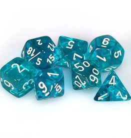 Polyhedral Dice Set: Translucent - Teal w/ White
