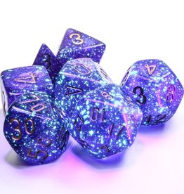 Polyhedral Dice Set: Luminary Borealis - Royal Purple w/ Gold