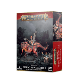 Games Workshop Fyreslayers Auric Runefather on Magmadroth