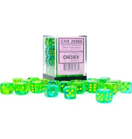12mm D6 Dice Block: Gemini Translucent Green-Teal/Yellow