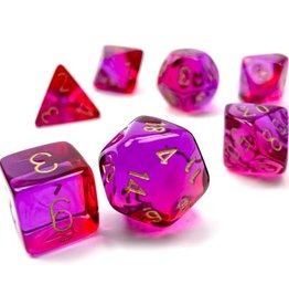 Polyhedral Dice Set: Gemini - Translucent Red-Violet/Gold