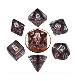 Polyhedral Dice Set - 10mm (Ethereal Black/White)