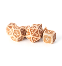 Polyhedral 16mm Stone Dice Set (Wood - Blonde)