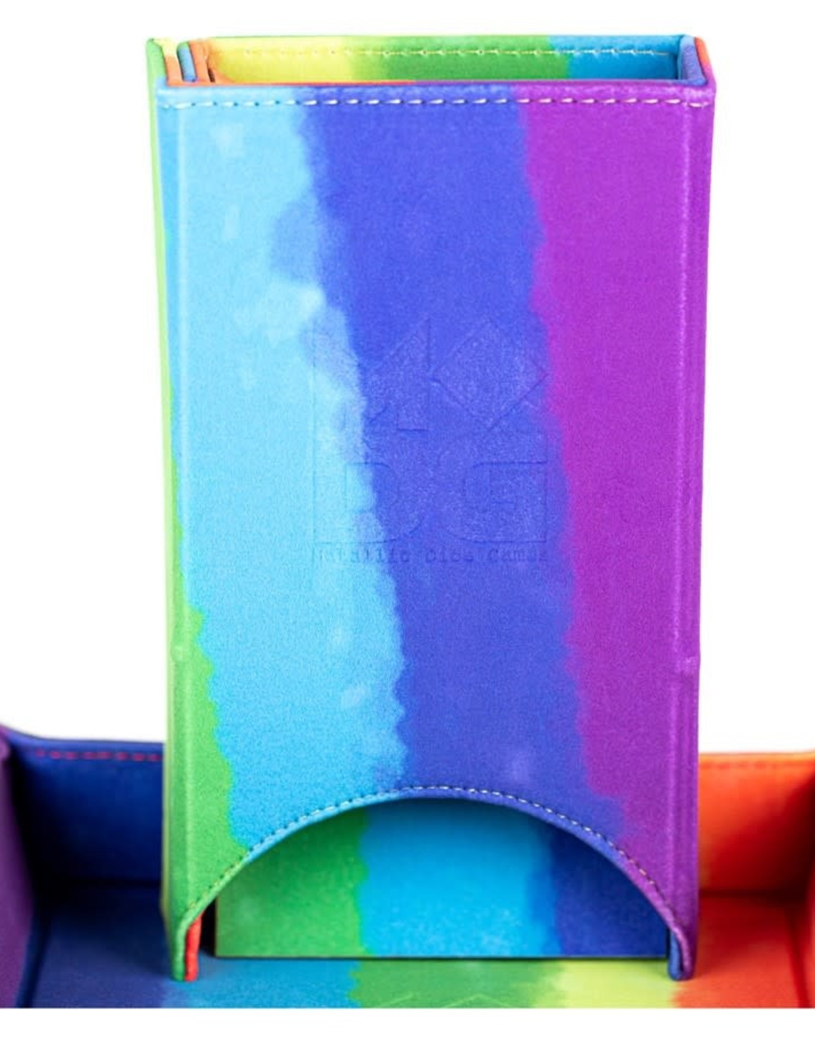 Dice Tower: Fold Up Velvet - Watercolor Rainbow