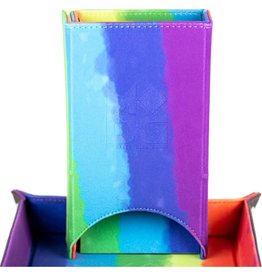 Dice Tower: Fold Up Velvet - Watercolor Rainbow