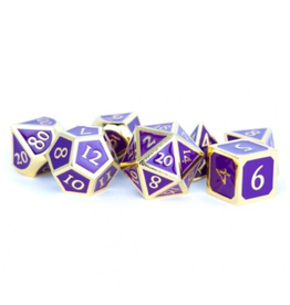 Polyhedral Metal Set: Gold w/ Purple Enamel