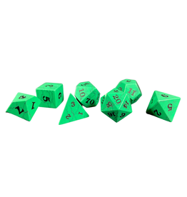 Stone Polyhedral Dice Set (Cracked Green)