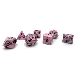 Stone Polyhedral Dice Set (Cracked Pale Pink)