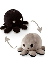 TeeTurtle Reversible Octopus Mini Plush: Black/Gray