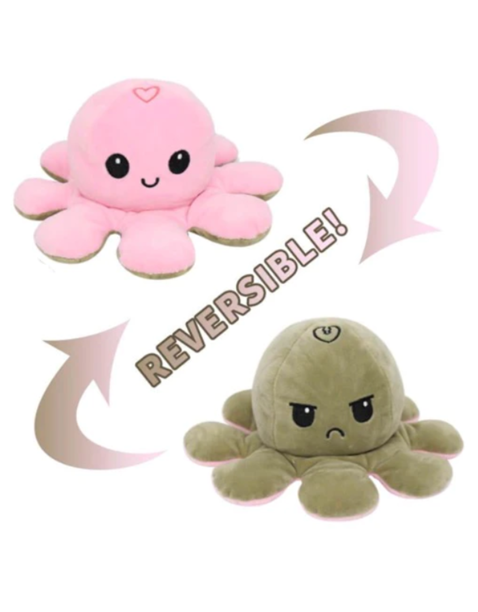 TeeTurtle Reversible Octopus Mini Plush: Heart/Broken Heart