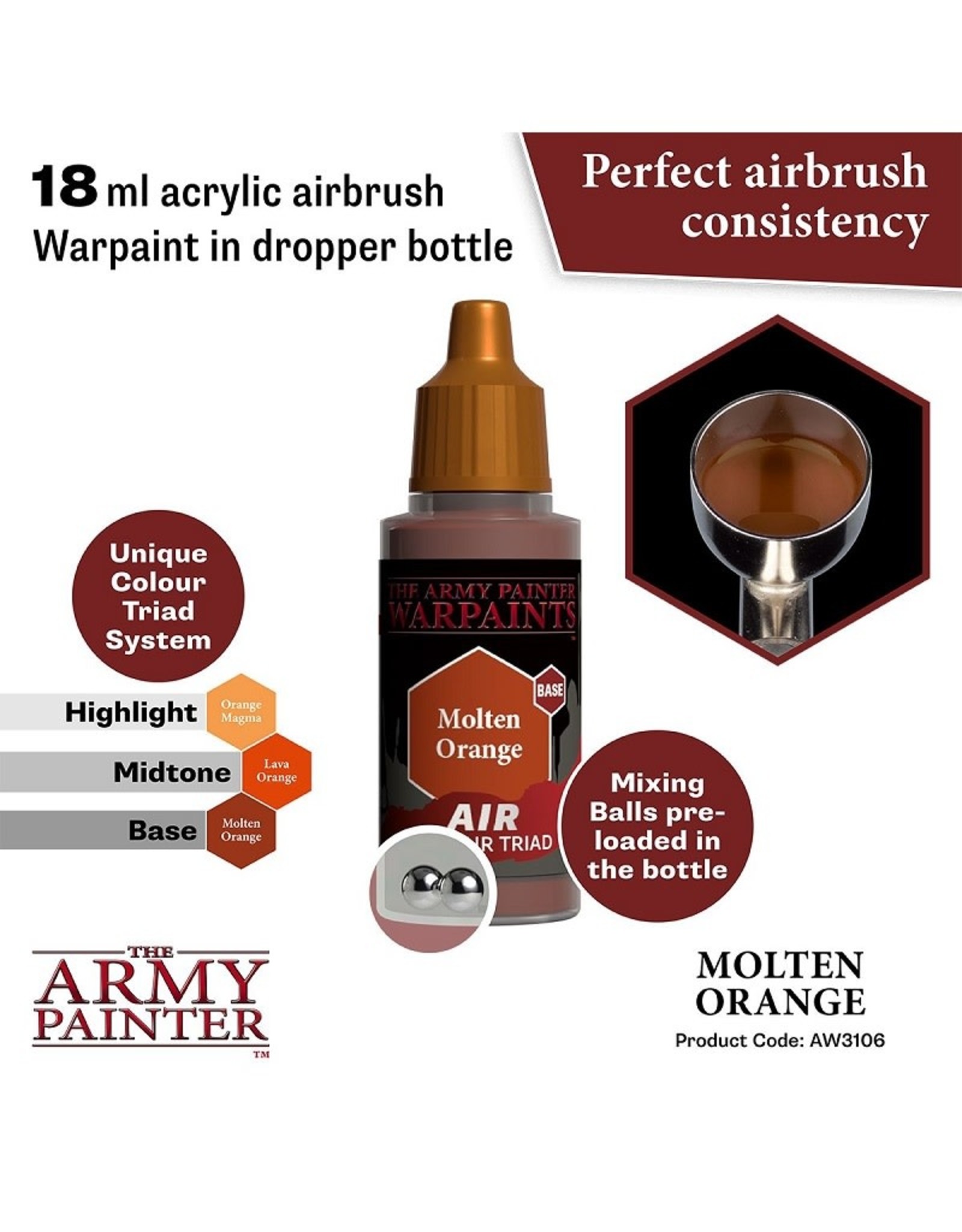 The Army Painter Warpaint Air: Molten Orange (18ml)