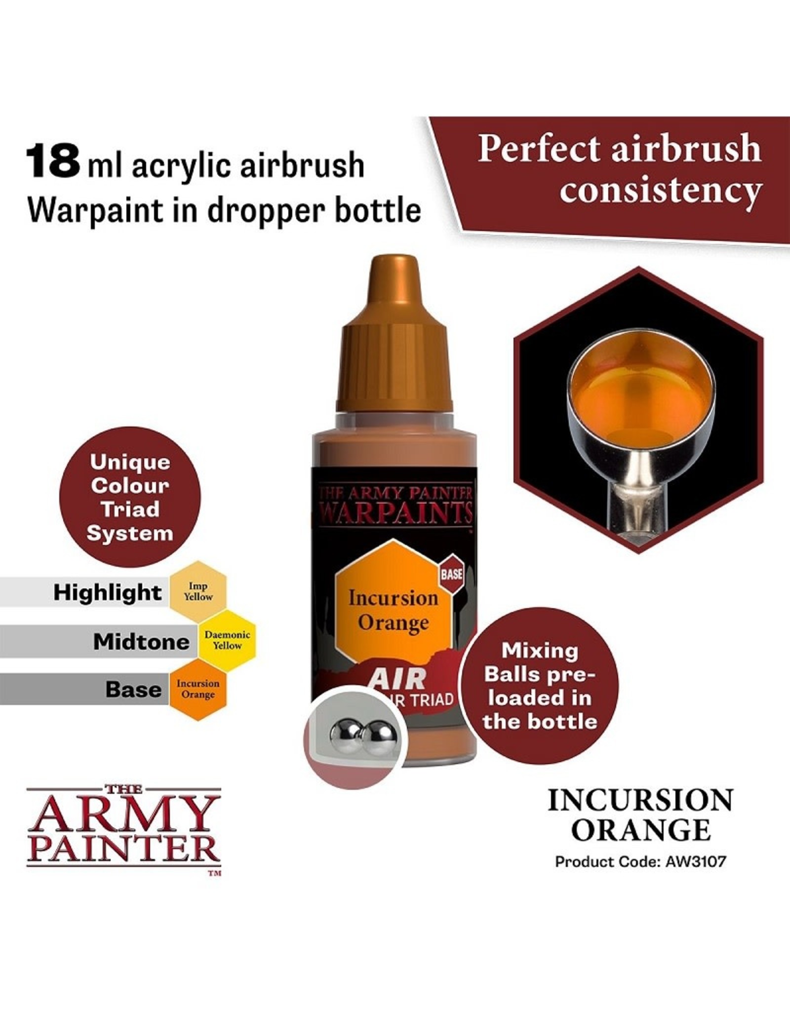 The Army Painter Warpaint Air: Incursion Orange (18ml)