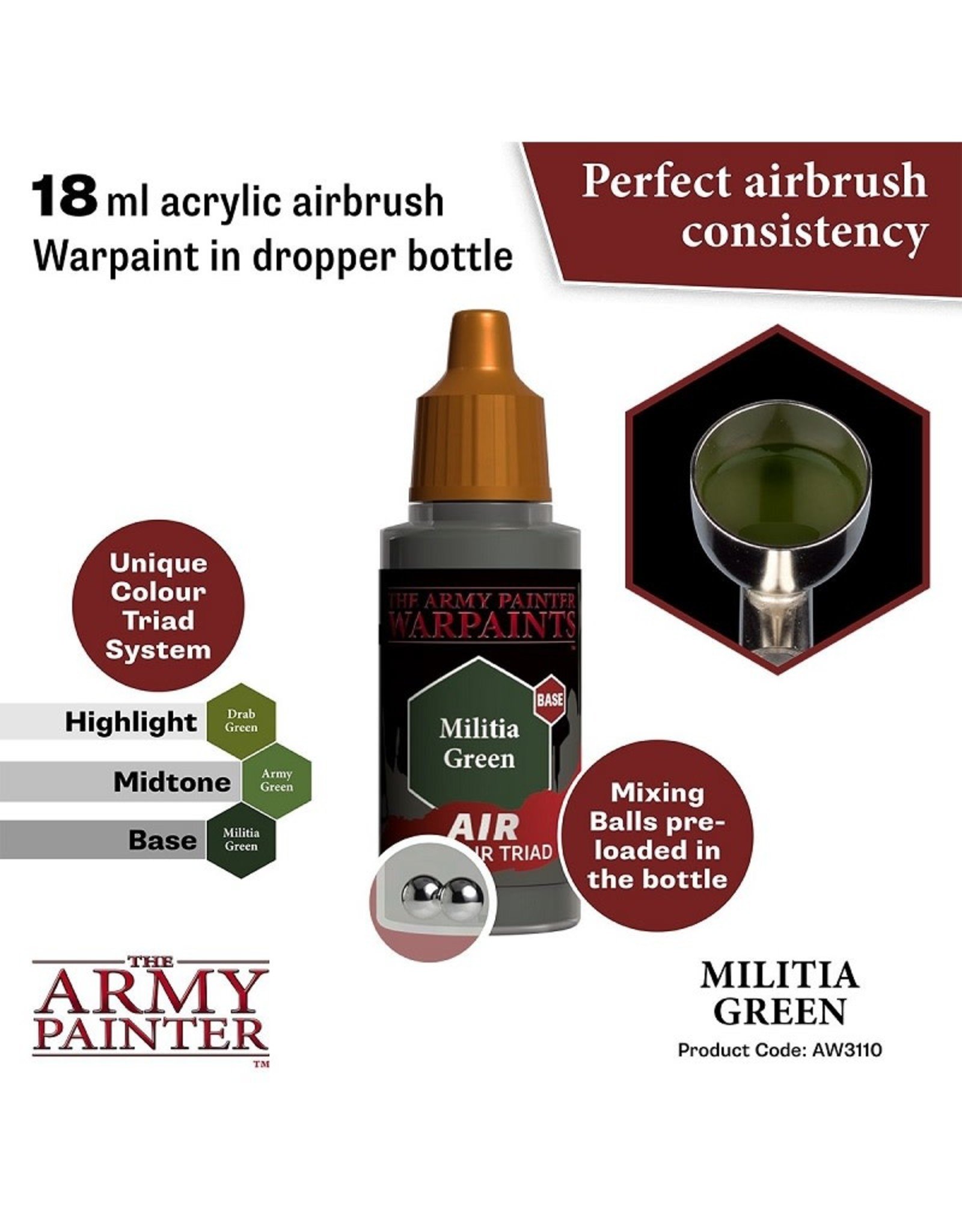The Army Painter Warpaint Air: Militia Green (18ml)