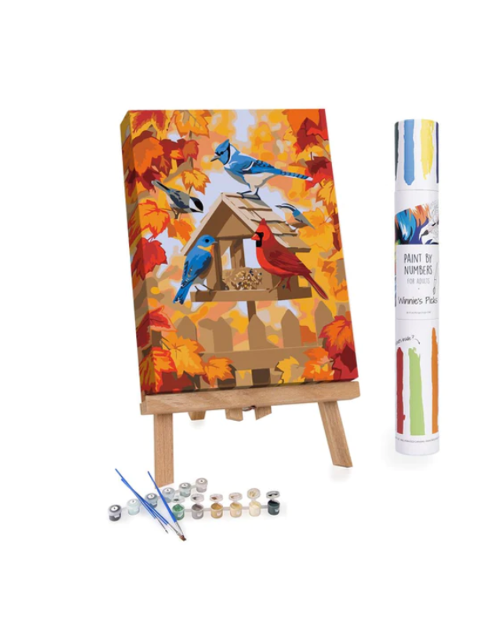  Paint Your Own Pre-Drawn Canvas Kit for Kids, Bird