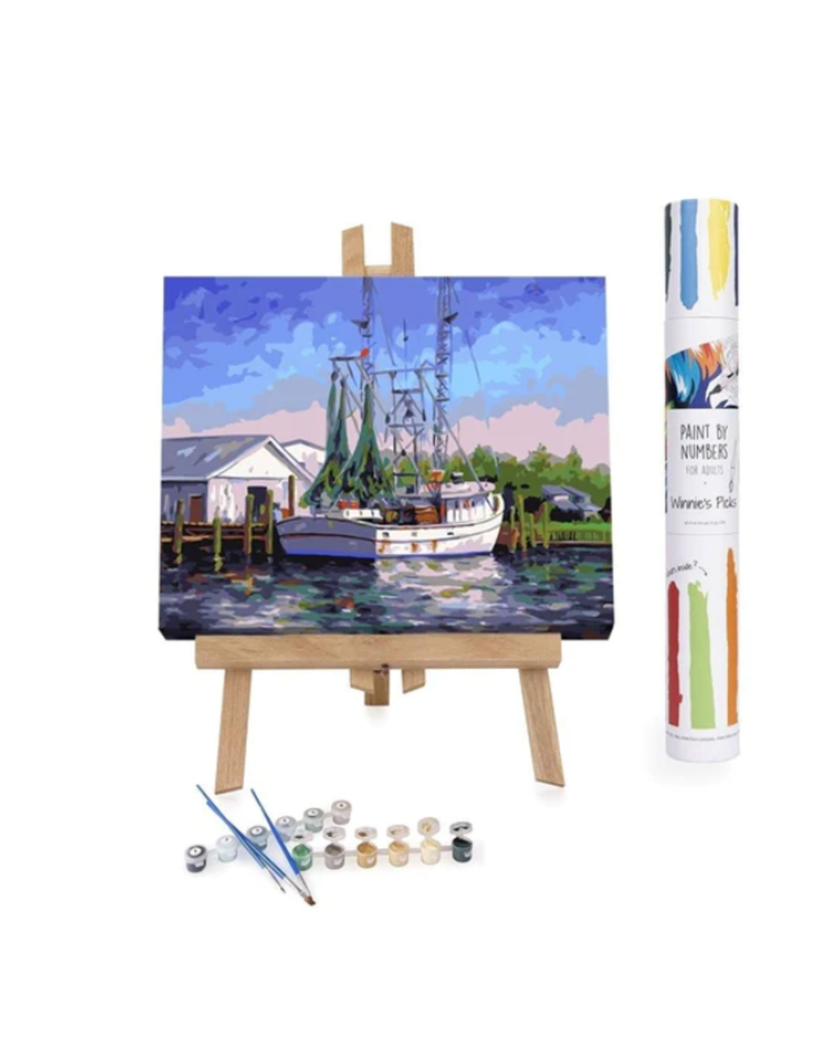 Winnie's Picks Paint by Numbers: Shrimper at Harbor - 16x20