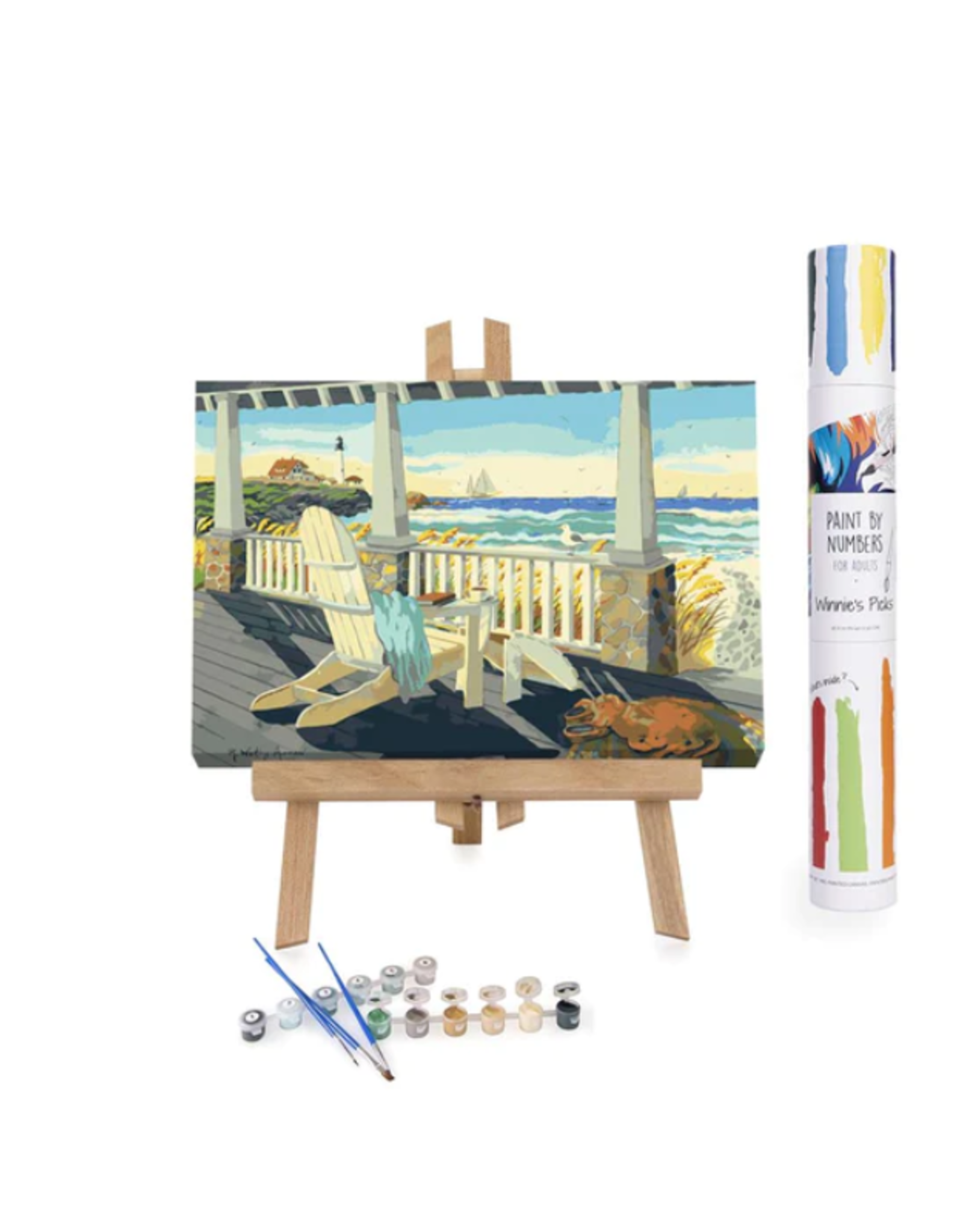 Winnie's Picks Paint by Numbers: Morning Coffee at Beach House - 16x24