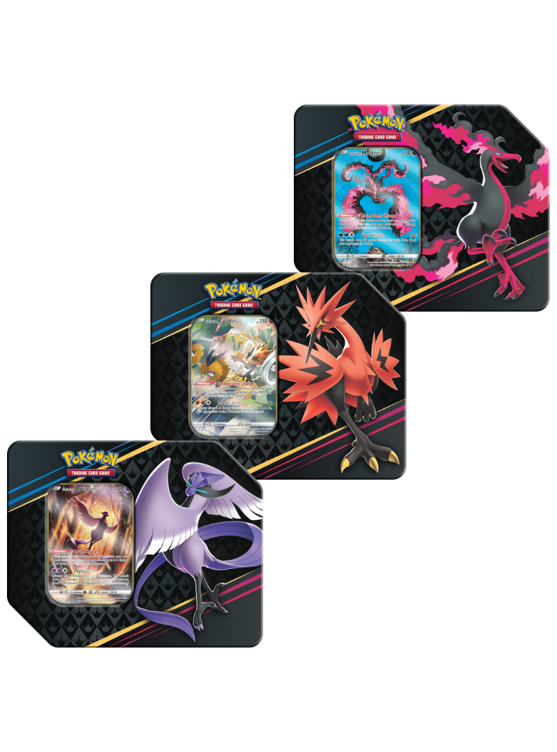 Pokemon 2023 Collectors Crown Zenith Tins - SET OF 3 GALARIAN TINS (Articuno,  Moltres & Zapdos):  - Toys, Plush, Trading Cards, Action  Figures & Games online retail store shop sale