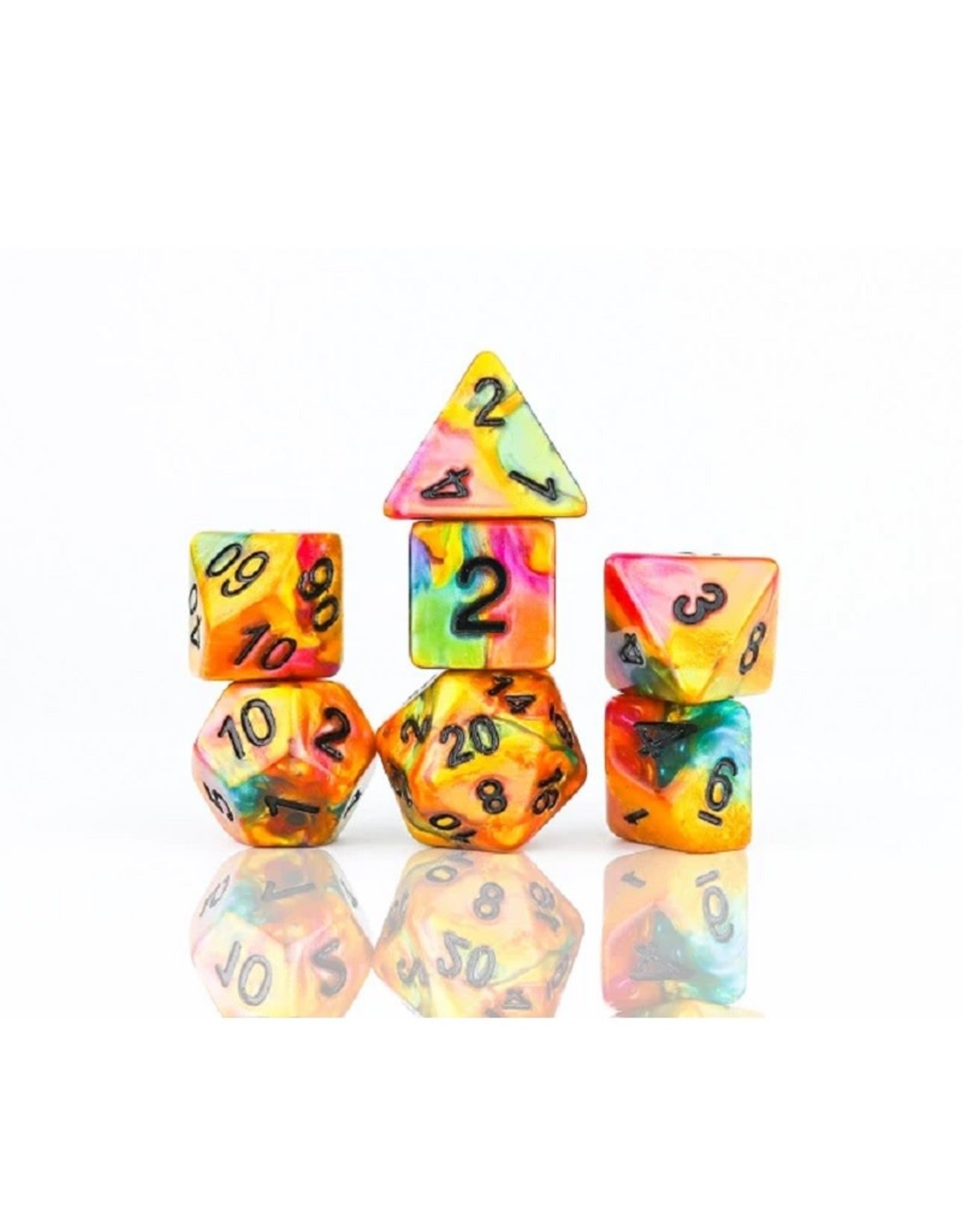 Sirius Dice Polyhedral Dice Set: Rainbow Gold