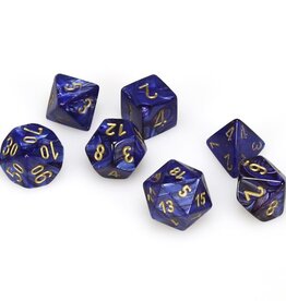 Polyhedral Dice Set: Scarab Royal Blue w/Gold