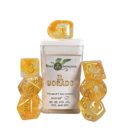 Role 4 Initiative Polyhedral Dice Set: Diffusion - El Dorado