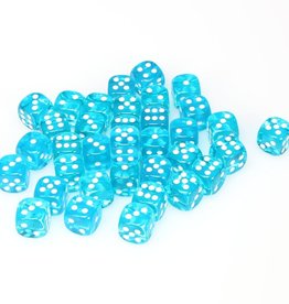 (S/O) 12mm D6 Dice Block: Translucent Teal/White