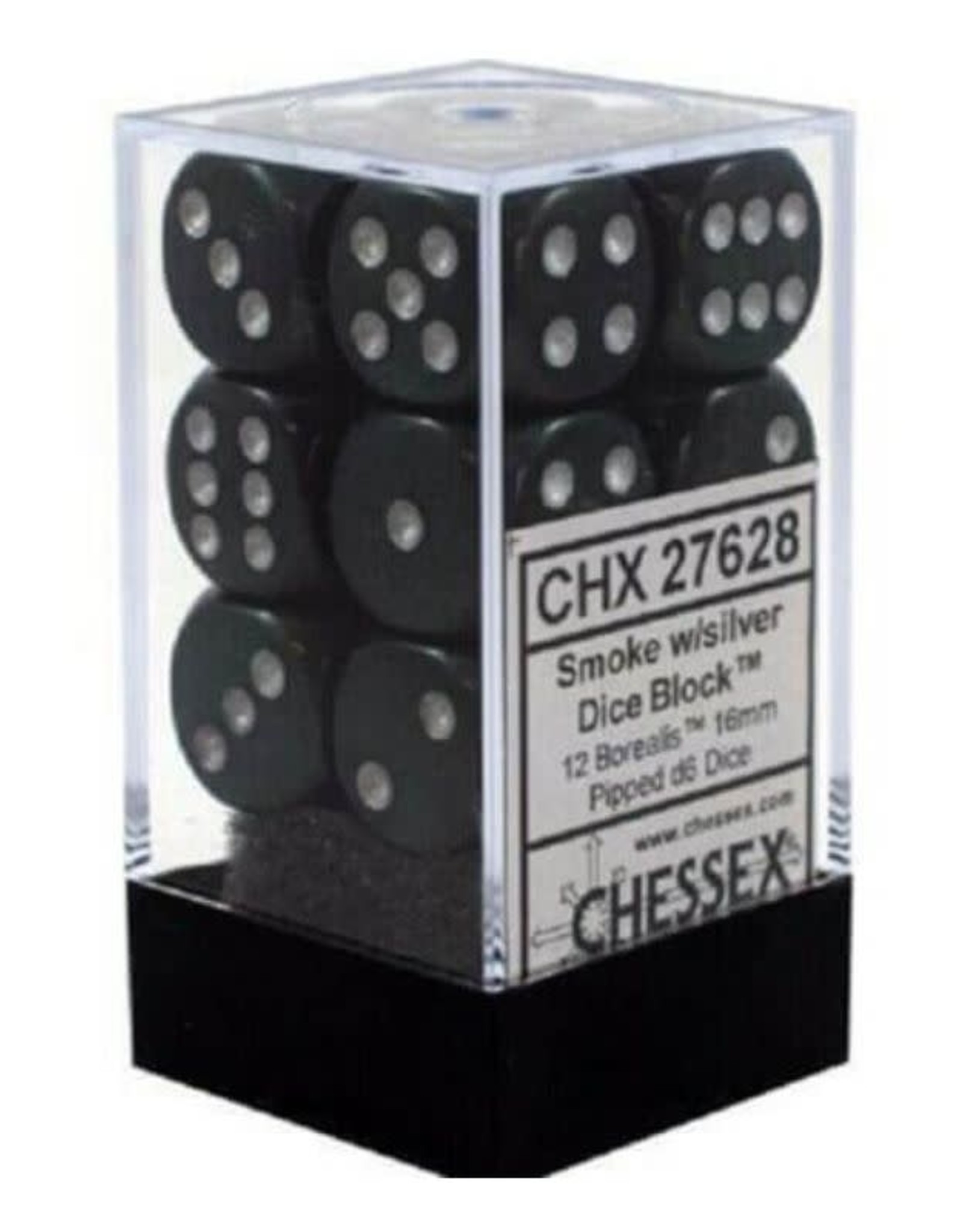 (S/O) 16mm D6 Dice Block: Borealis Smoke w/Silver