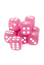 (S/O) 16mm D6 Dice Block: Frosted Pink w/White