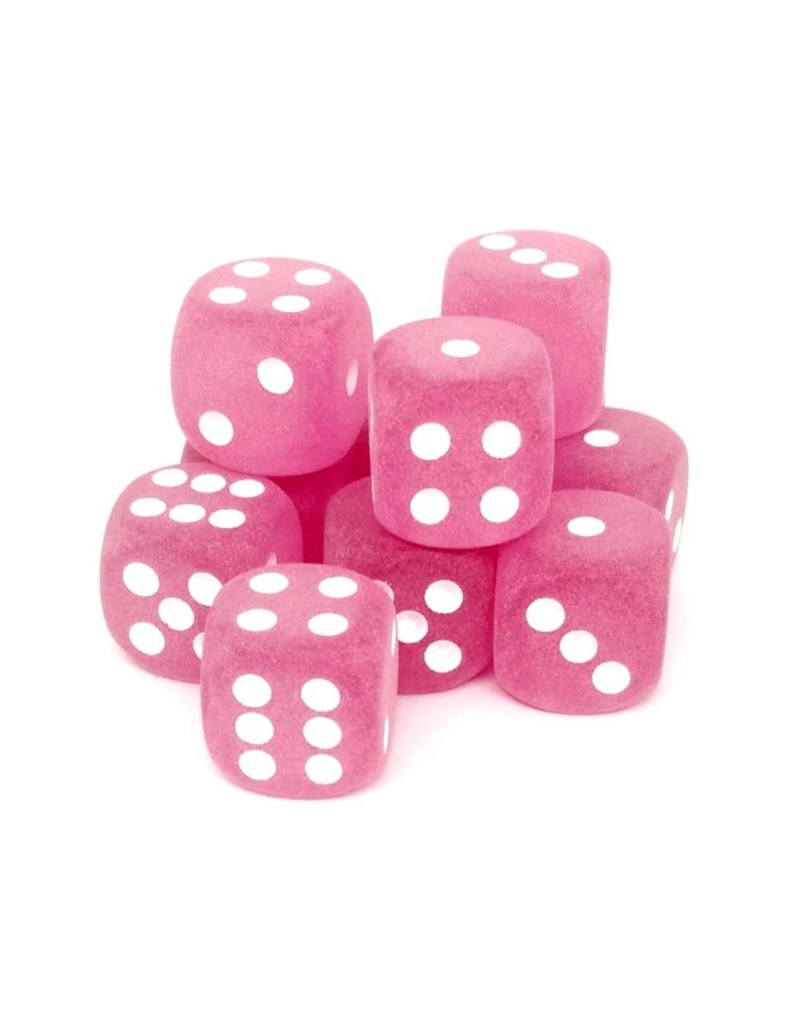 (S/O) 16mm D6 Dice Block: Frosted Pink w/White