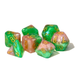 Gate Keeper Games (S/O) Polyhedral Dice Set: Halfsies - Rose