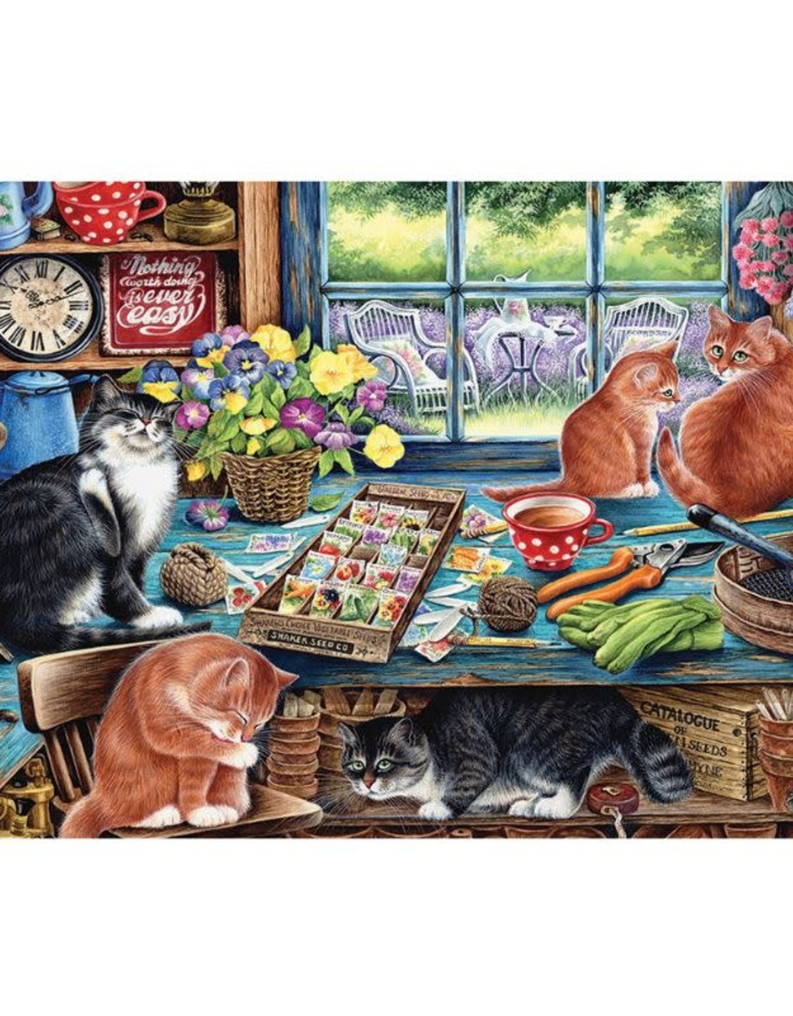 Cobble Hill Puzzle Company Garden Shed Cats (35pc)