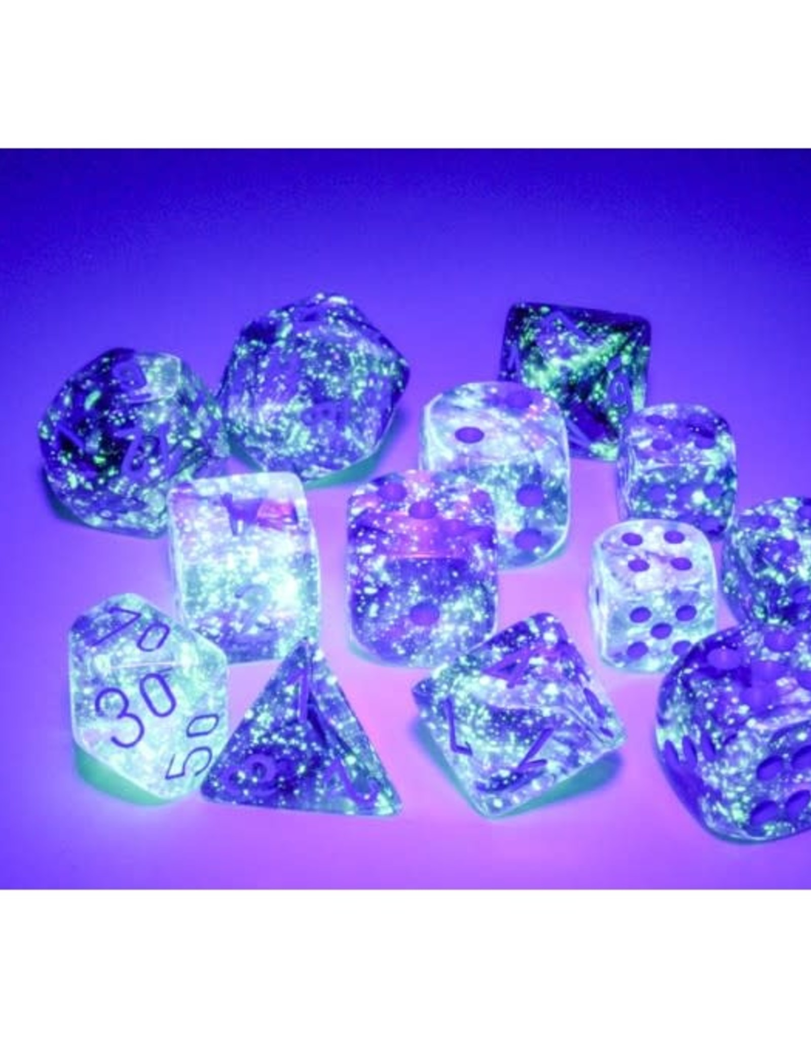 Polyhedral Dice Set: Luminary Nebula - Nocturnal Blue