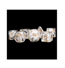 Polyhedral Dice Set: Pearl - Clear w/ Copper