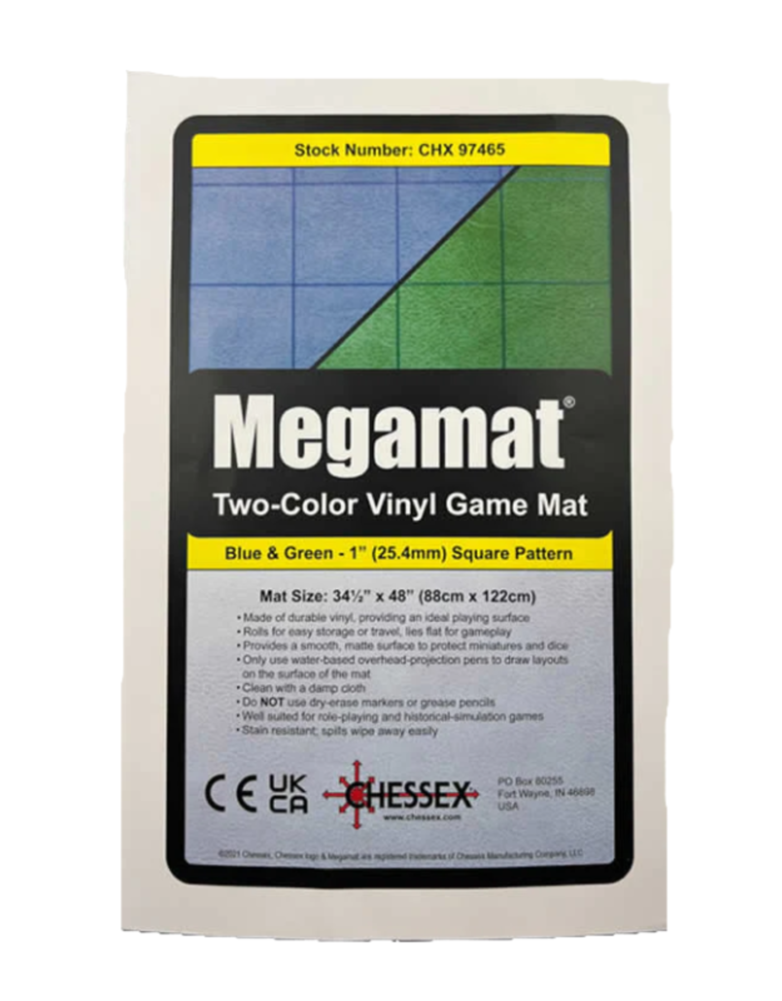 Reversible Megamat: Blue-Green 1" Squares (34.5" x 48")