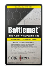 Reversible Battlemat: Black-Grey 1" Hexes (23½" x 26")