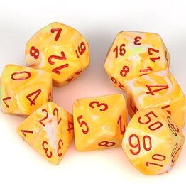 Polyhedral Dice Set: Festive - Sunburst w/ Red