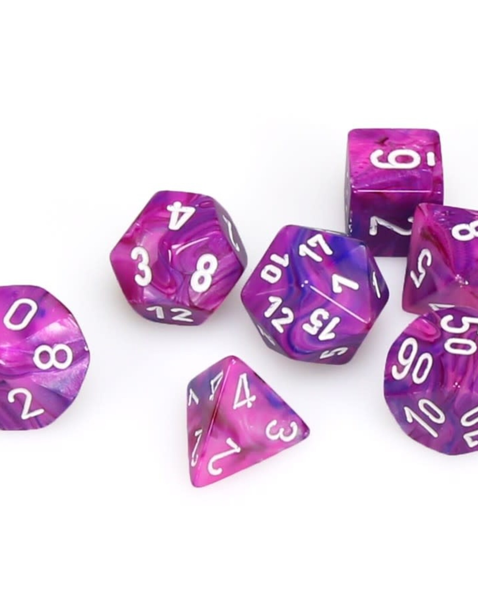 Polyhedral Dice Set: Festive - Violet w/ White