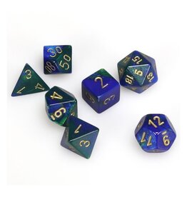 Polyhedral Dice Set: Gemini Blue-Green w/Gold