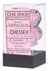 Polyhedral Dice Set: Gemini Black-Pink w/White