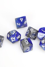 Polyhedral Dice Set: Gemini Blue-Steel w/White