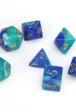 Polyhedral Dice Set: Gemini Blue-Teal w/Gold