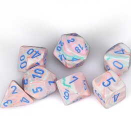 Polyhedral Dice Set: Festive - Pop Art w/ Blue