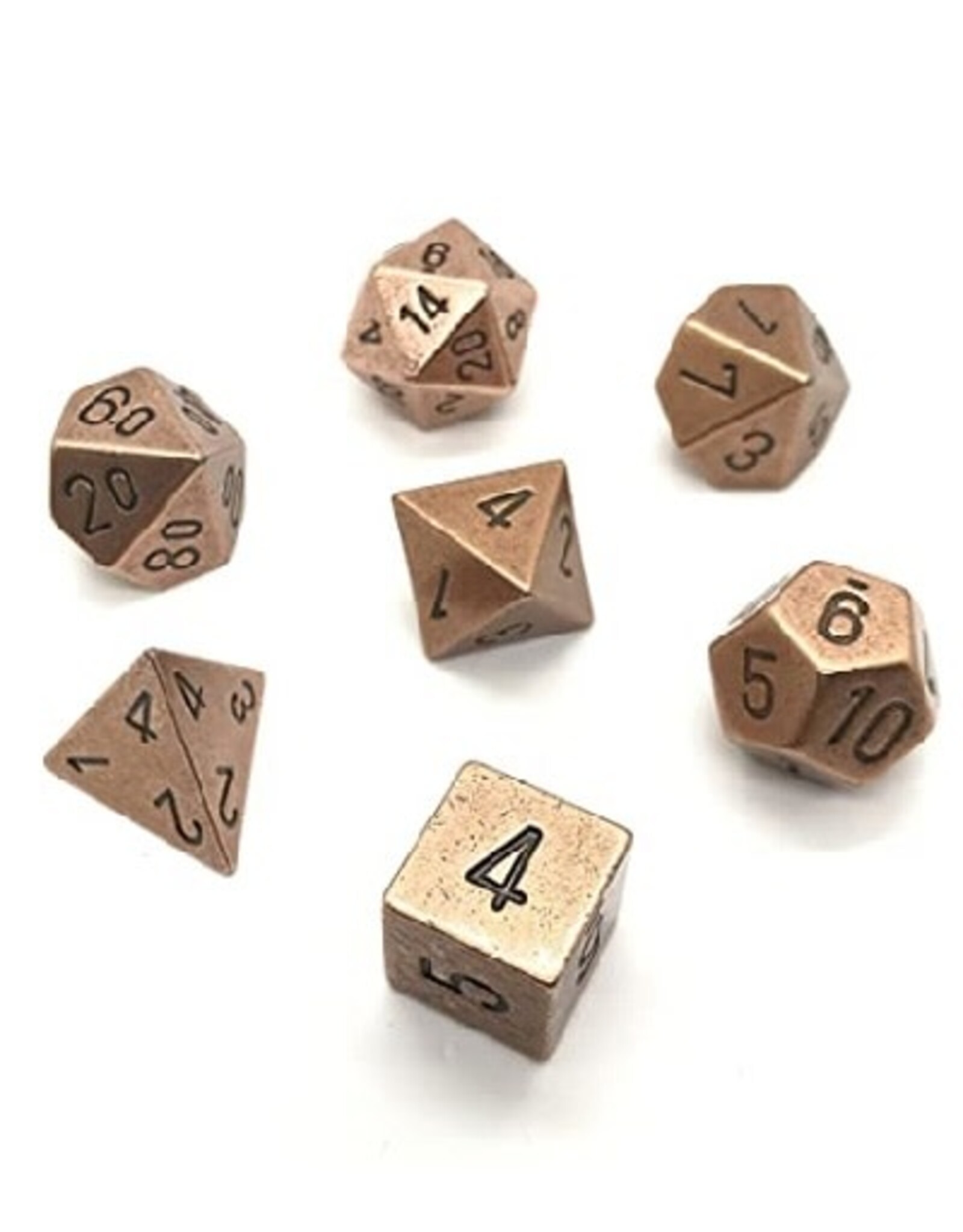 Polyhedral Metal Dice Set: Copper