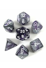 Polyhedral Dice Set: Gemini - Purple Steel w/White