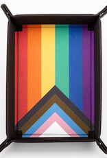 Dice Tray: Pride Velvet Folding Tray- Rainbow Flag