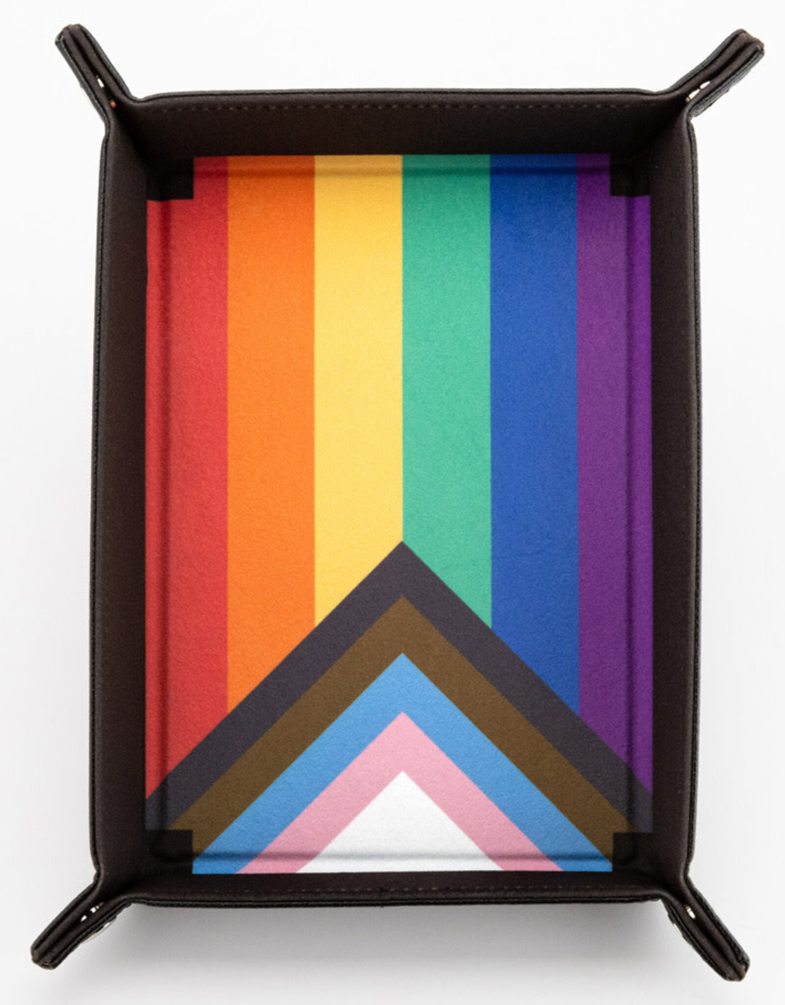Dice Tray: Pride Velvet Folding Tray- Rainbow Flag