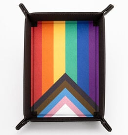 Dice Tray: Pride Velvet Folding Tray- Rainbow Flag