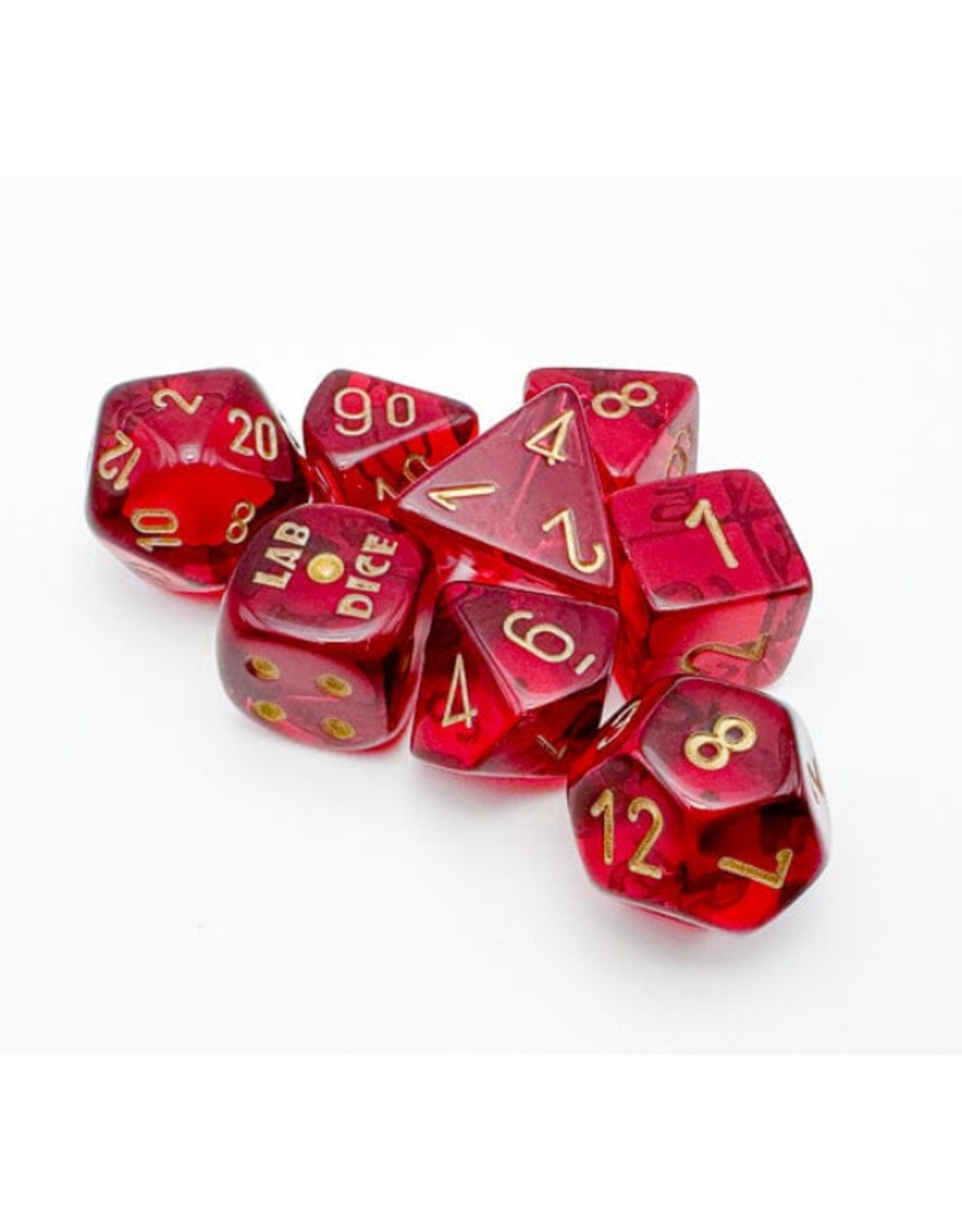 Polyhedral Dice Set: Lab Dice - Crimson/Gold
